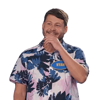 Man Wearing Ryan Name Tag Sticker