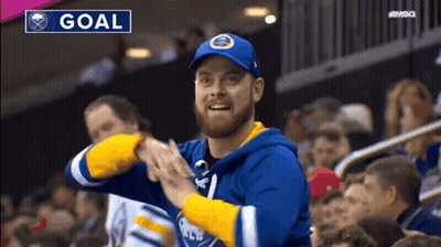 Man Wearing Sabres Hat Clapping GIF