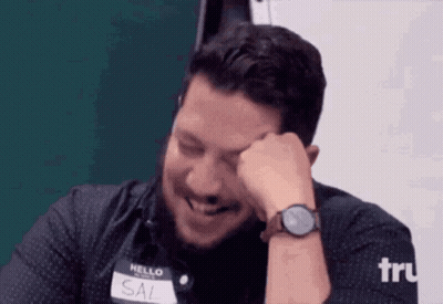Man Wearing Sal Name Tag GIF