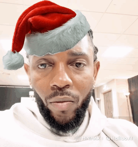 Man Wearing Santa Hat Minimx GIF