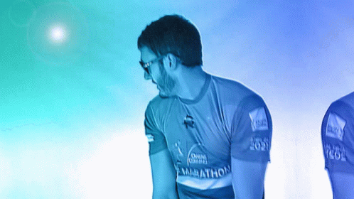 Man Wearing Shirt That Says Marathon GIF
