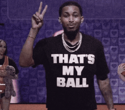 Man Wearing Shirt That Says That's My Ball GIF