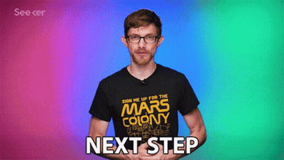 Man Wearing Sign Me Up For The Mars Colony T-Shirt GIF