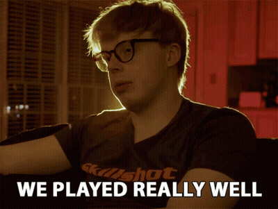Man Wearing Skillshot Shirt Says We Played Well GIF