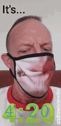 Man Wearing Smoking Face Mask It's 420  GIF