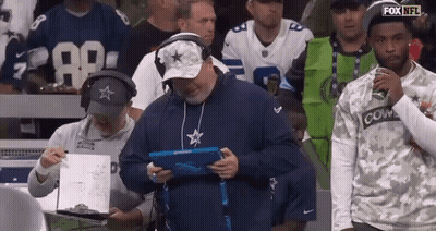 Man Wearing Star Hat Holding Tablet GIF