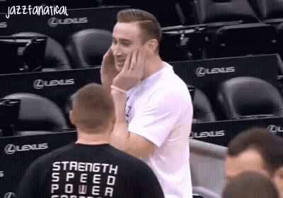 Man Wearing Strength Speed Power Shirt GIF