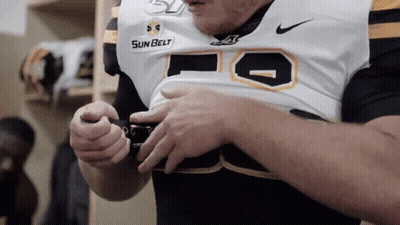 Man Wearing Sun Belt Jersey GIF