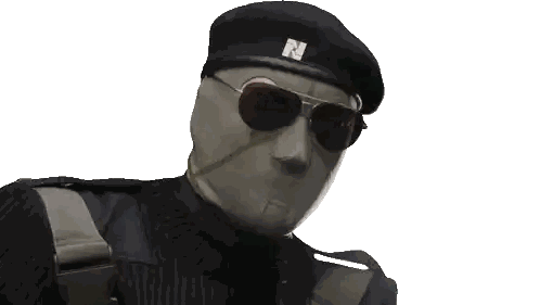 Man Wearing Sunglasses And Beret With N Sticker