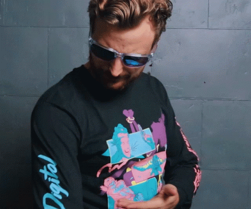 Man Wearing Sunglasses And Black Shirt Saying Digital GIF