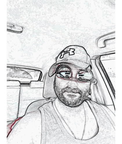 Man Wearing Sunglasses And F Hat Sticker
