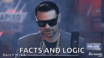Man Wearing Sunglasses And Gold Chain Saying Facts And Logic GIF