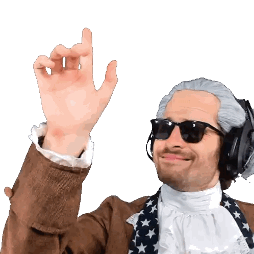 Man Wearing Sunglasses And Headphones Making Peace Sign Sticker
