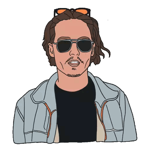 Man Wearing Sunglasses And Jacket Sticker