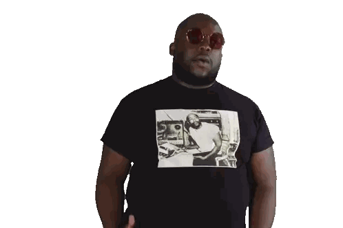 Man Wearing Sunglasses And Printed Shirt Sticker