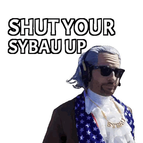 Man Wearing Sunglasses And Sybau Necklace Sticker