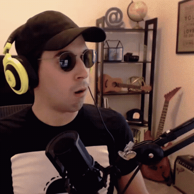 Man Wearing Sunglasses Headphones And Hat GIF