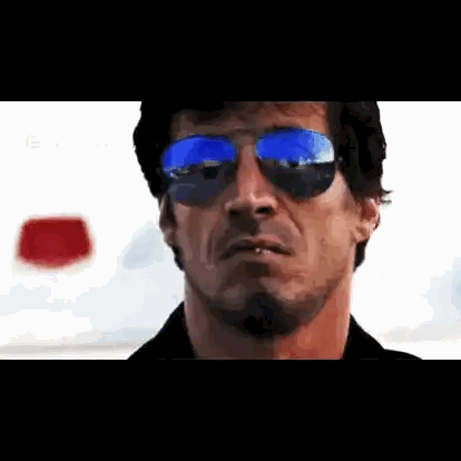 Man Wearing Sunglasses Looking Serious Sticker