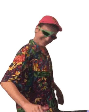 Man Wearing Sunglasses Playing Music Sticker