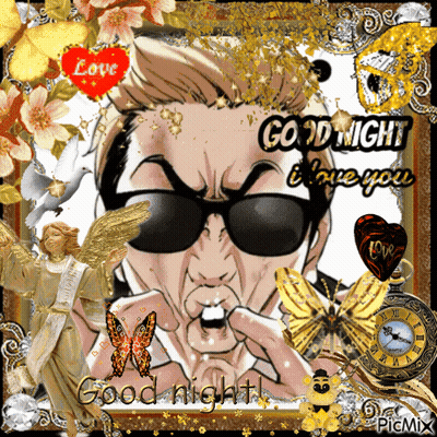 Man Wearing Sunglasses Says Good Night GIF