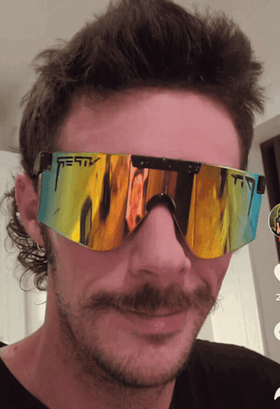 Man Wearing Sunglasses With Letter T GIF