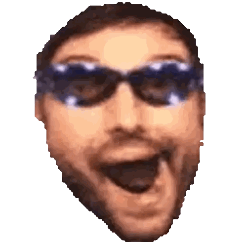 Man Wearing Sunglasses With Open Mouth Sticker