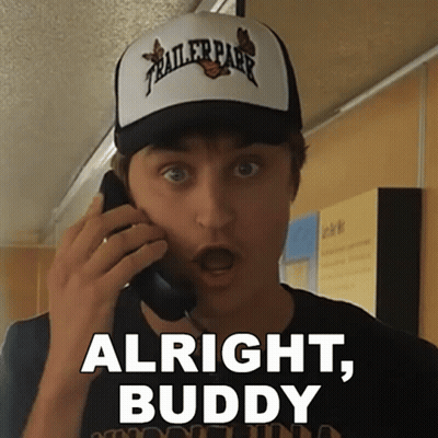 Man Wearing Trailer Park Hat Talking On Cell Phone GIF