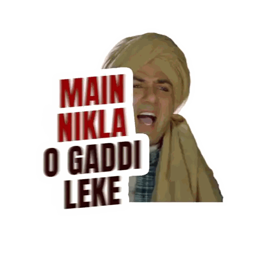 Man Wearing Turban With Main Nikla O Gaddi Leke Sticker