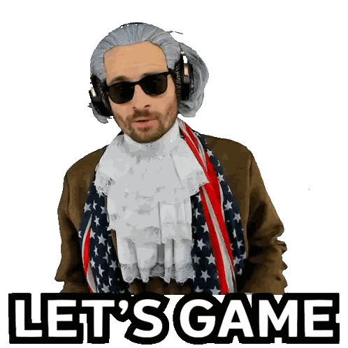Man Wearing Wig And Sunglasses Lets Game Sticker