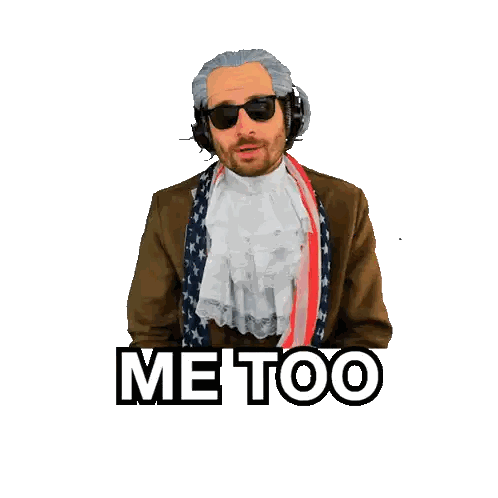 Man Wearing Wig And Sunglasses Metoo Sticker