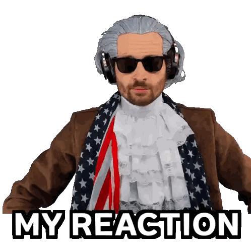Man Wearing Wig And Sunglasses My Reaction Sticker