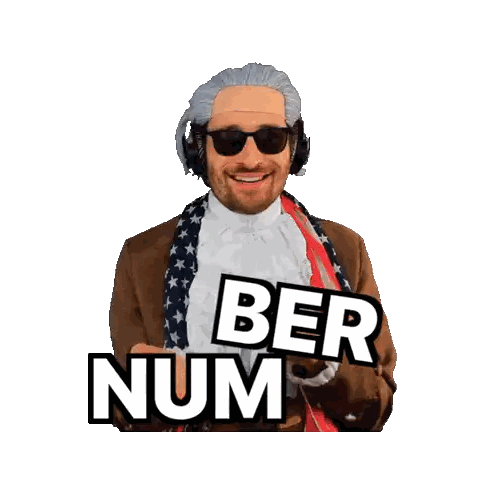 Man Wearing Wig And Sunglasses With Ber Sticker