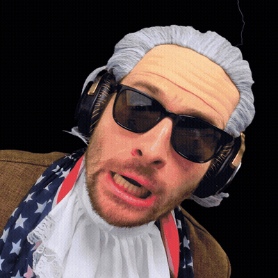 Man Wearing Wig Sunglasses And Headphones GIF