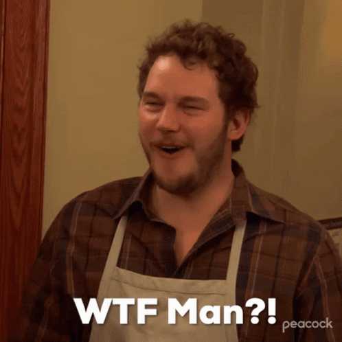 Man Wearing Wtf Man Apron GIF