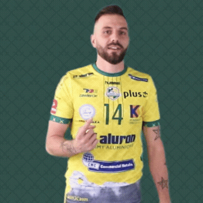 Man Wearing Yellow Shirt With 14K GIF