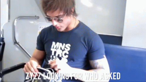 Man Wearing Zyzz Looking For Who Asked T-Shirt GIF