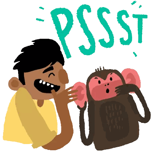 Man Whispering To Monkey Pssst Sticker