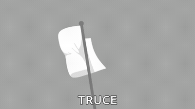 Man White Shirt Laying I Surrender White Flag GIF