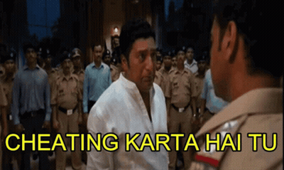 Man White Shirt Police Cheating Karta Hai Tu GIF