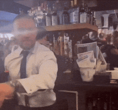 Man White Shirt Tie At Bar Jack Daniels GIF