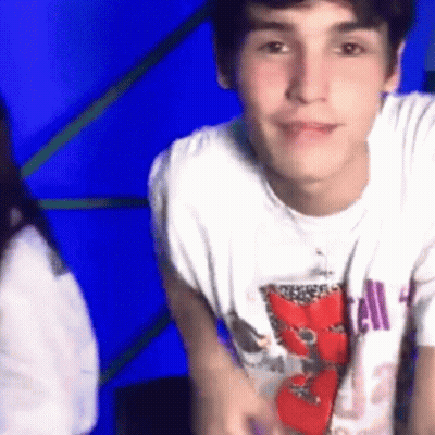 Man White T-Shirt Woman Blue Room GIF