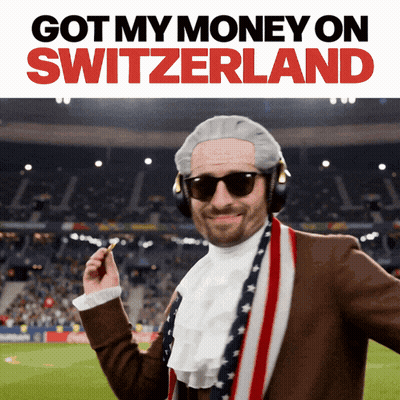 Man Wig Sunglasses Got My Money On Switzerland GIF