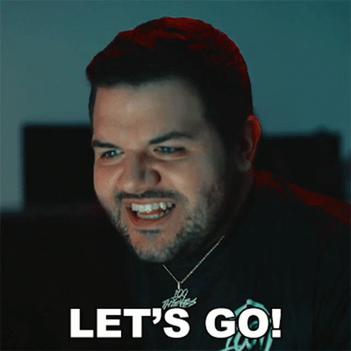 Man With 100 Thieves Necklace Says Let's Go GIF
