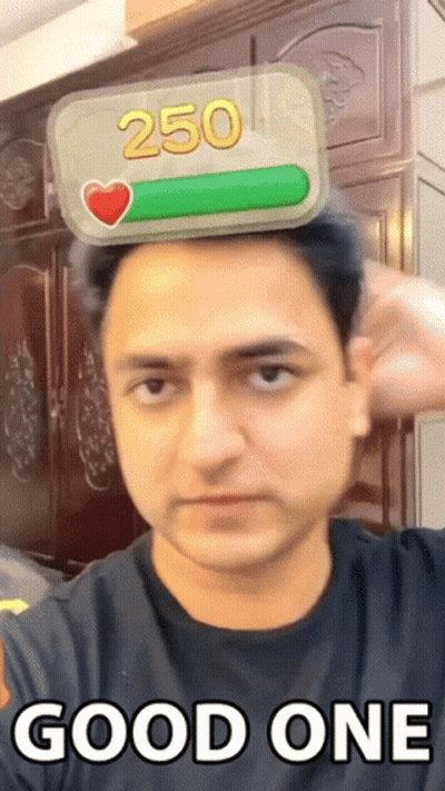 Man With 250 On Head Saying Good One GIF