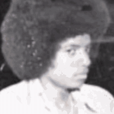 Man With Afro In White Shirt And Tie GIF