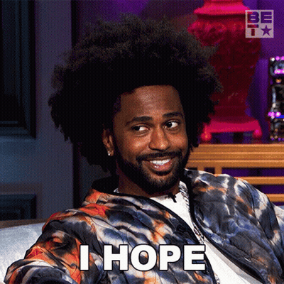 Man With Afro Says I Hope Smiling GIF