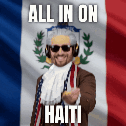 Man With All In On Haiti Flag GIF