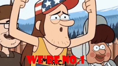 Man With American Flag Hat Says We're No 1 GIF