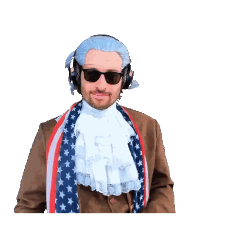 Man With American Flag Scroll GIF