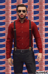 Man With American Flag Waving Background GIF